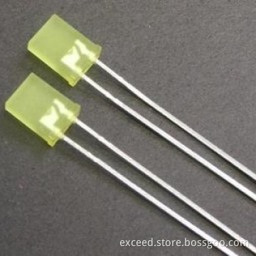 7.2mm Green Color Rectangular LED Lamp